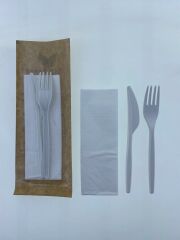 CPLA Çatal Bıçak Peçete Set     200 Adet